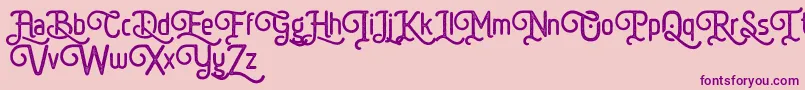 BatriyshFreeVersion-Schriftart – Violette Schriften auf rosa Hintergrund