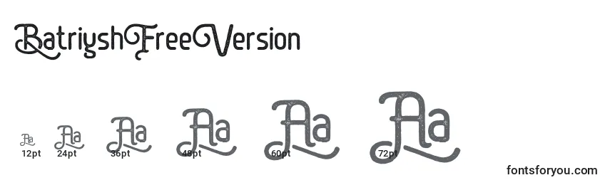 BatriyshFreeVersion Font Sizes