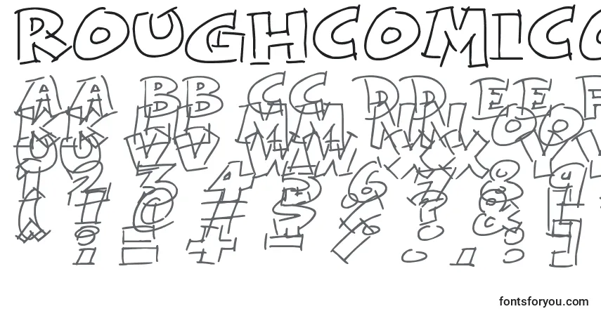 RoughComicOutlinesフォント–アルファベット、数字、特殊文字