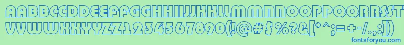 BighaustitulotlRegular Font – Blue Fonts on Green Background
