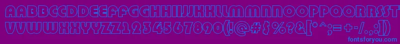 フォントBighaustitulotlRegular – 紫色の背景に青い文字