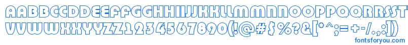 BighaustitulotlRegular-Schriftart – Blaue Schriften auf weißem Hintergrund