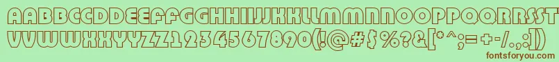 Шрифт BighaustitulotlRegular – коричневые шрифты на зелёном фоне