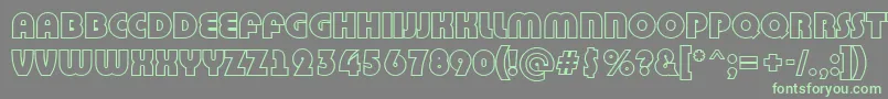 フォントBighaustitulotlRegular – 灰色の背景に緑のフォント