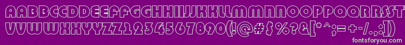 フォントBighaustitulotlRegular – 紫の背景に緑のフォント