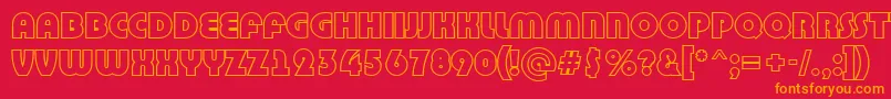 Шрифт BighaustitulotlRegular – оранжевые шрифты на красном фоне