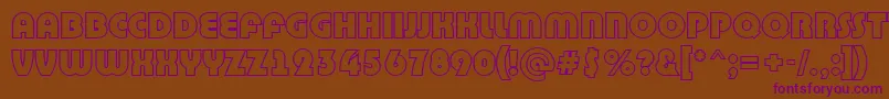 Czcionka BighaustitulotlRegular – fioletowe czcionki na brązowym tle