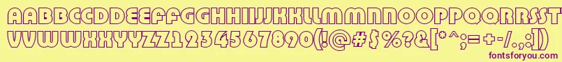 Шрифт BighaustitulotlRegular – фиолетовые шрифты на жёлтом фоне