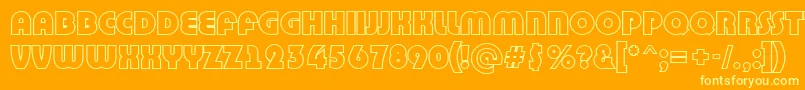 Шрифт BighaustitulotlRegular – жёлтые шрифты на оранжевом фоне