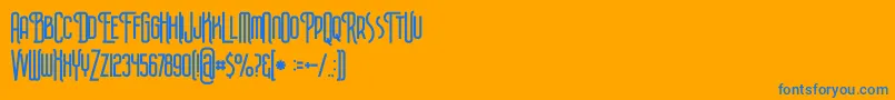 Plasmaregular Font – Blue Fonts on Orange Background