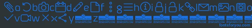 ByomIconsTrial Font – Blue Fonts on Black Background