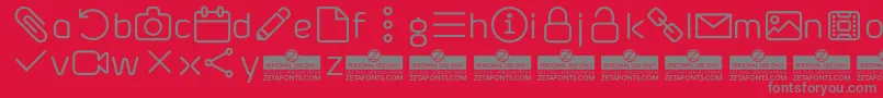 ByomIconsTrial Font – Gray Fonts on Red Background