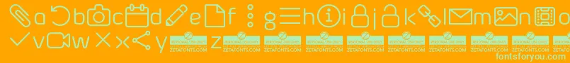 ByomIconsTrial Font – Green Fonts on Orange Background