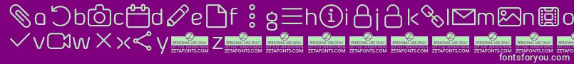 ByomIconsTrial Font – Green Fonts on Purple Background