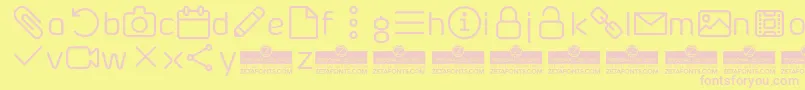 ByomIconsTrial Font – Pink Fonts on Yellow Background