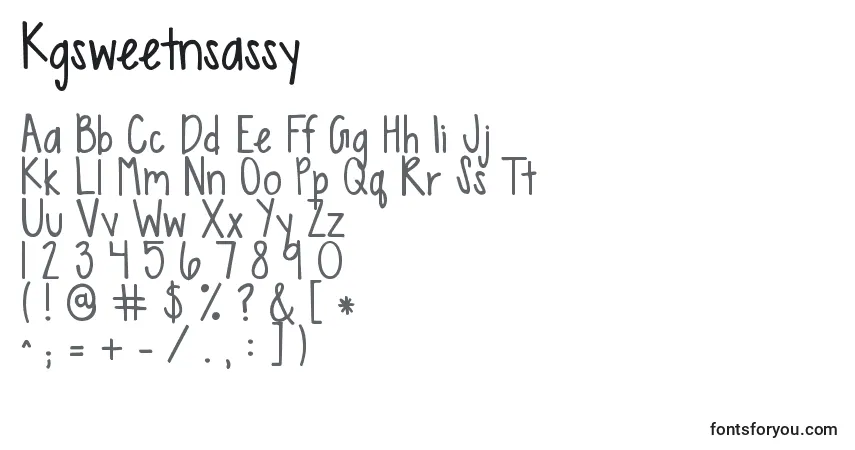 Czcionka Kgsweetnsassy – alfabet, cyfry, specjalne znaki