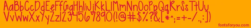 Saiba mais sobre a fonte Kgsweetnsassy Fonte Kgsweetnsassy – fontes vermelhas em um fundo laranja