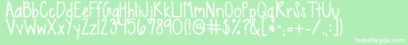 Kgsweetnsassy Font – White Fonts on Green Background