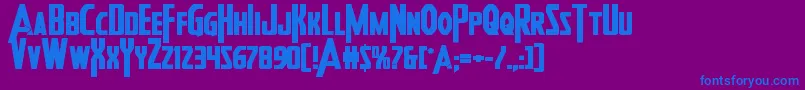 Heroesassembleboldexpand Font – Blue Fonts on Purple Background