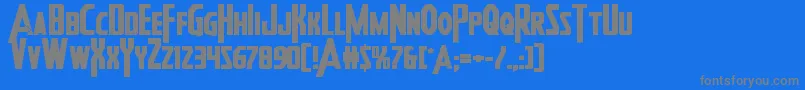 Heroesassembleboldexpand-Schriftart – Graue Schriften auf blauem Hintergrund