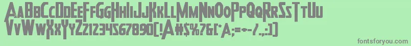 Heroesassembleboldexpand-Schriftart – Graue Schriften auf grünem Hintergrund
