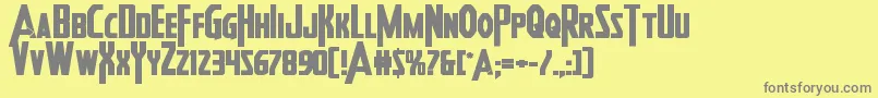 Heroesassembleboldexpand-Schriftart – Graue Schriften auf gelbem Hintergrund