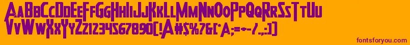 Weitere Informationen zur Heroesassembleboldexpand-Schriftart Heroesassembleboldexpand-Schriftart – Violette Schriften auf orangefarbenem Hintergrund
