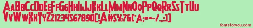 Heroesassembleboldexpand Font – Red Fonts on Green Background