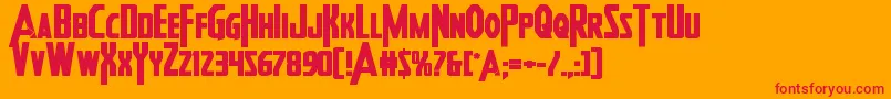 Heroesassembleboldexpand Font – Red Fonts on Orange Background