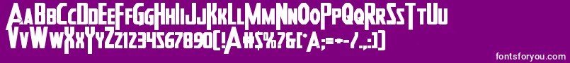 Heroesassembleboldexpand Font – White Fonts on Purple Background