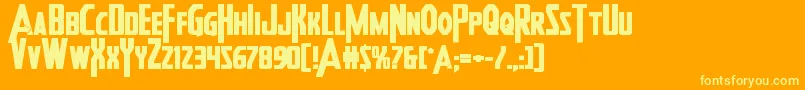 Heroesassembleboldexpand Font – Yellow Fonts on Orange Background