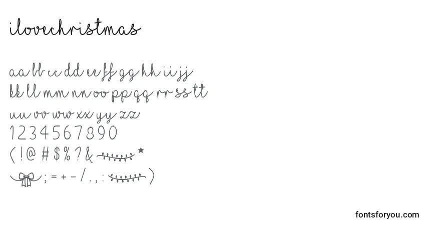 ILoveChristmas Font – alphabet, numbers, special characters