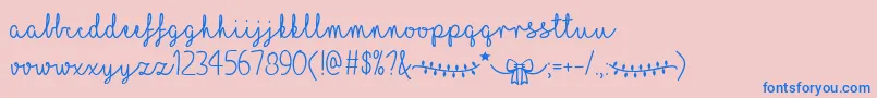 ILoveChristmas Font – Blue Fonts on Pink Background