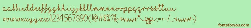 ILoveChristmas Font – Brown Fonts on Green Background