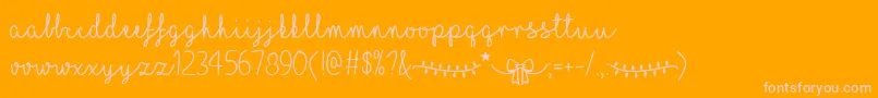 ILoveChristmas-Schriftart – Rosa Schriften auf orangefarbenem Hintergrund