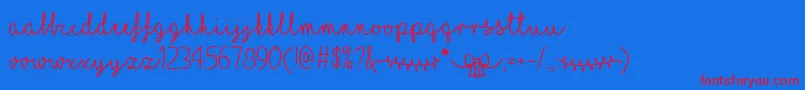 ILoveChristmas Font – Red Fonts on Blue Background