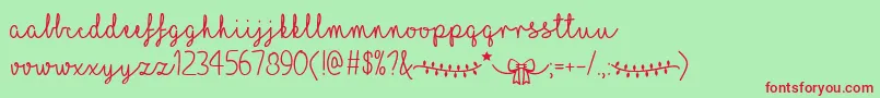 ILoveChristmas Font – Red Fonts on Green Background