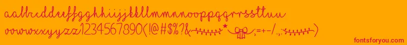 ILoveChristmas Font – Red Fonts on Orange Background