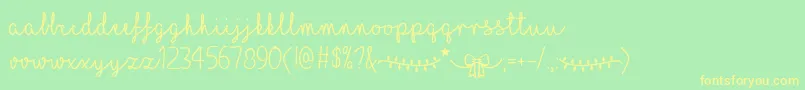 ILoveChristmas Font – Yellow Fonts on Green Background