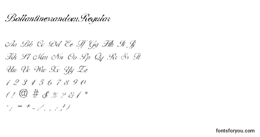 Czcionka BallantinesrandomRegular – alfabet, cyfry, specjalne znaki