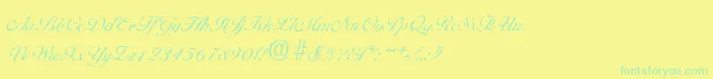 BallantinesrandomRegular Font – Green Fonts on Yellow Background