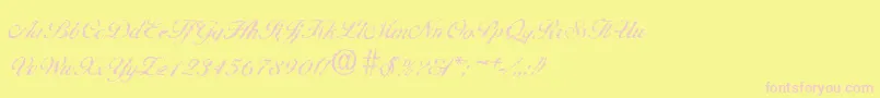 BallantinesrandomRegular-Schriftart – Rosa Schriften auf gelbem Hintergrund