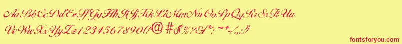 BallantinesrandomRegular Font – Red Fonts on Yellow Background