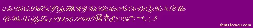 BallantinesrandomRegular Font – Yellow Fonts on Purple Background