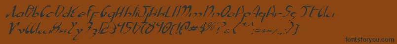 XaphanExpandedItalic-Schriftart – Schwarze Schriften auf braunem Hintergrund