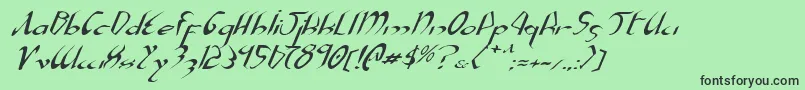 フォントXaphanExpandedItalic – 緑の背景に黒い文字
