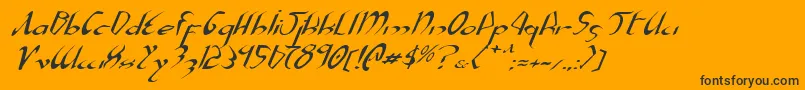 Шрифт XaphanExpandedItalic – чёрные шрифты на оранжевом фоне