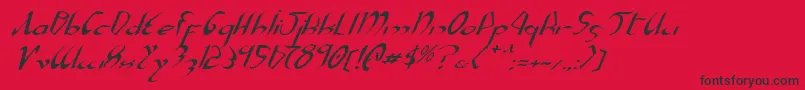 XaphanExpandedItalic-fontti – mustat fontit punaisella taustalla