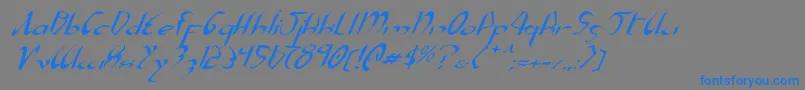 XaphanExpandedItalic-Schriftart – Blaue Schriften auf grauem Hintergrund