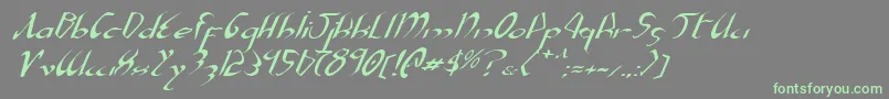 XaphanExpandedItalic Font – Green Fonts on Gray Background